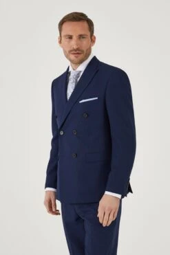 Skopes Blue Harcourt Double Breasted Suit Jacket