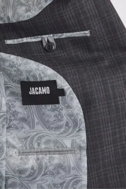 Jacamo Grey Michael Charcoal Check Suit Jacket Reg -Cheap Drape Nova Store 156 040s5