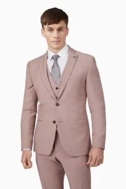 Ted Baker Pink Sharkskin Slim Suit Jacket
