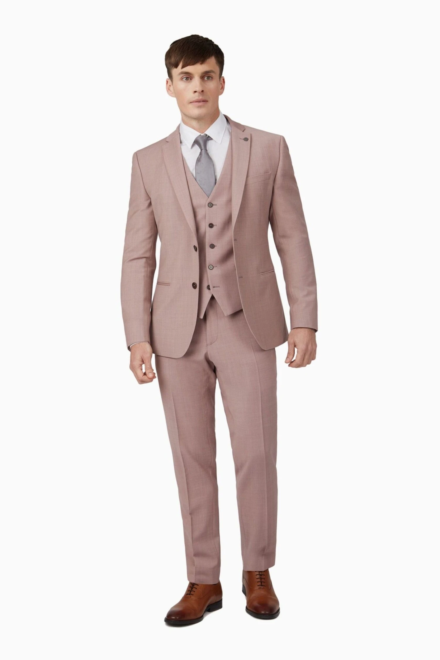 Ted Baker Pink Sharkskin Slim Suit Jacket 5 Ted Baker Pink Sharkskin Slim Suit Jacket - Image 3