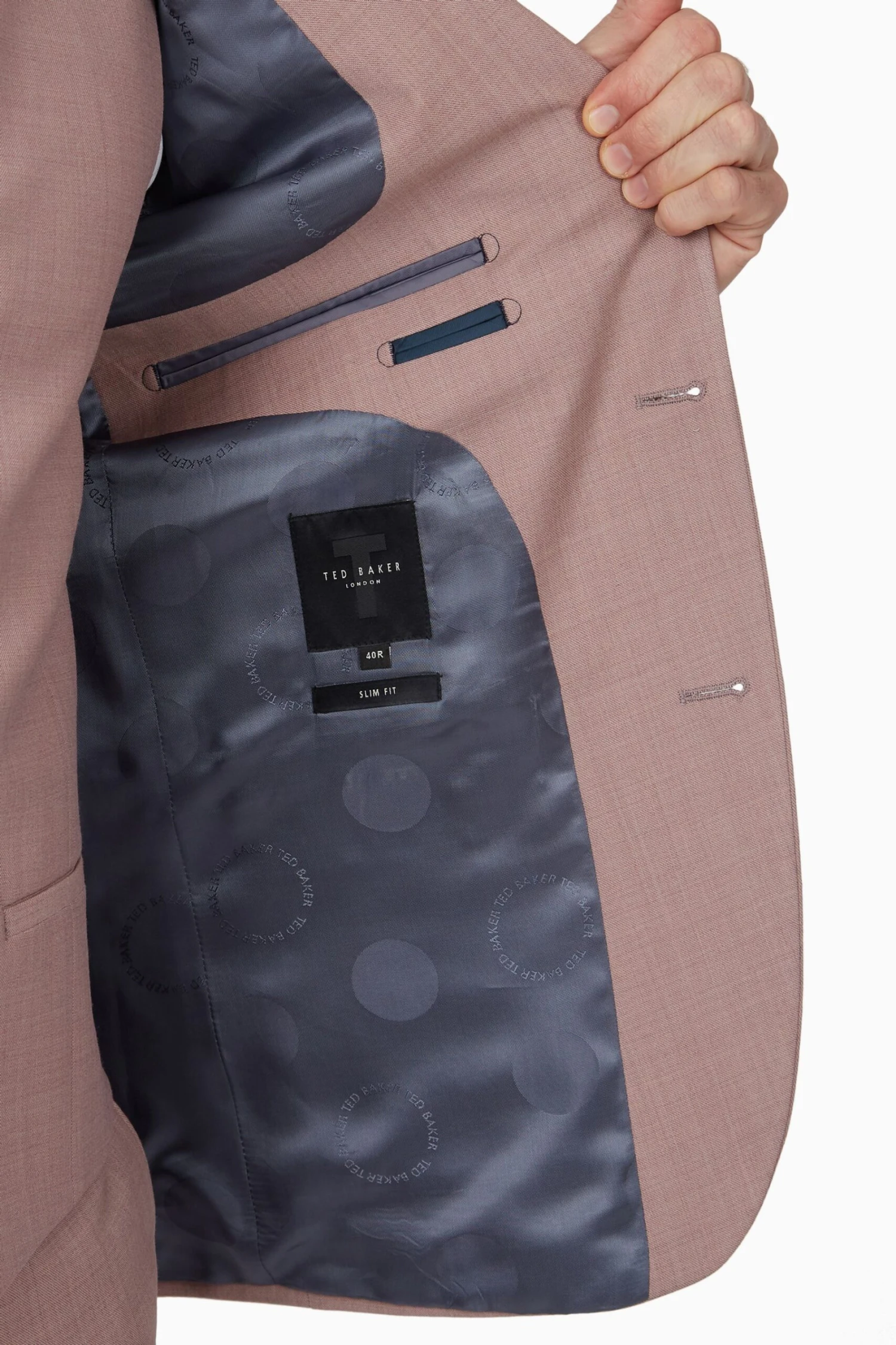 Ted Baker Pink Sharkskin Slim Suit Jacket 7 Ted Baker Pink Sharkskin Slim Suit Jacket - Image 5