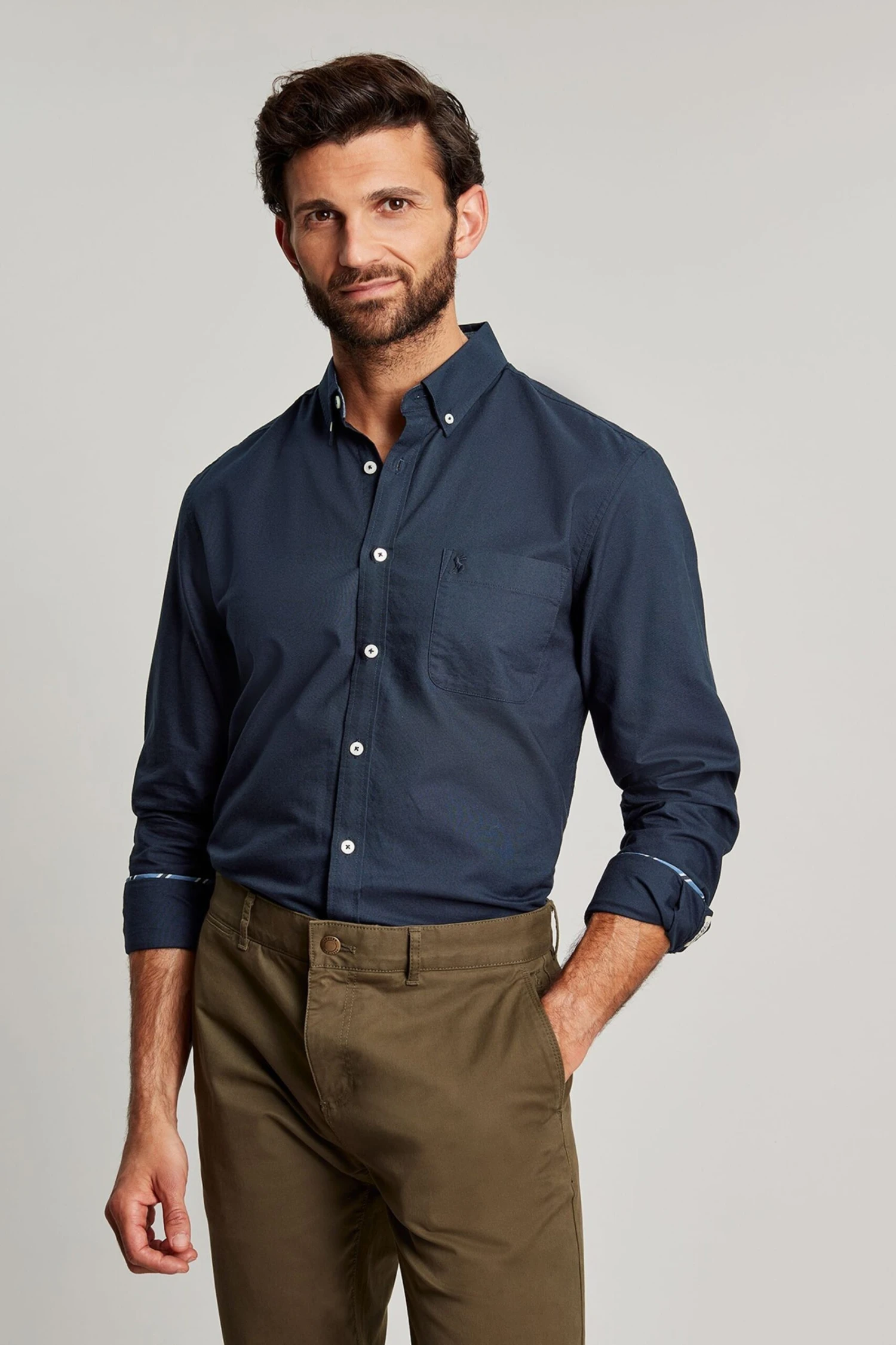 Joules Blue Classic Fit Coloured Oxford Shirt 7 Joules Blue Classic Fit Coloured Oxford Shirt - Image 5