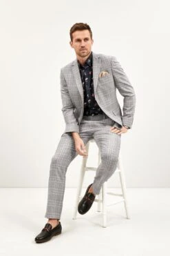 Next Grey Check Suit: Jacket -Cheap Drape Nova Store 264 464s3