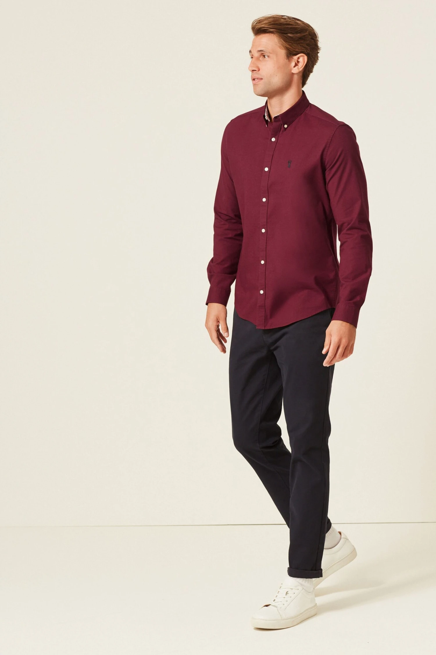 Next Long Sleeve Stretch Oxford Shirt 4 Next Long Sleeve Stretch Oxford Shirt - Image 2