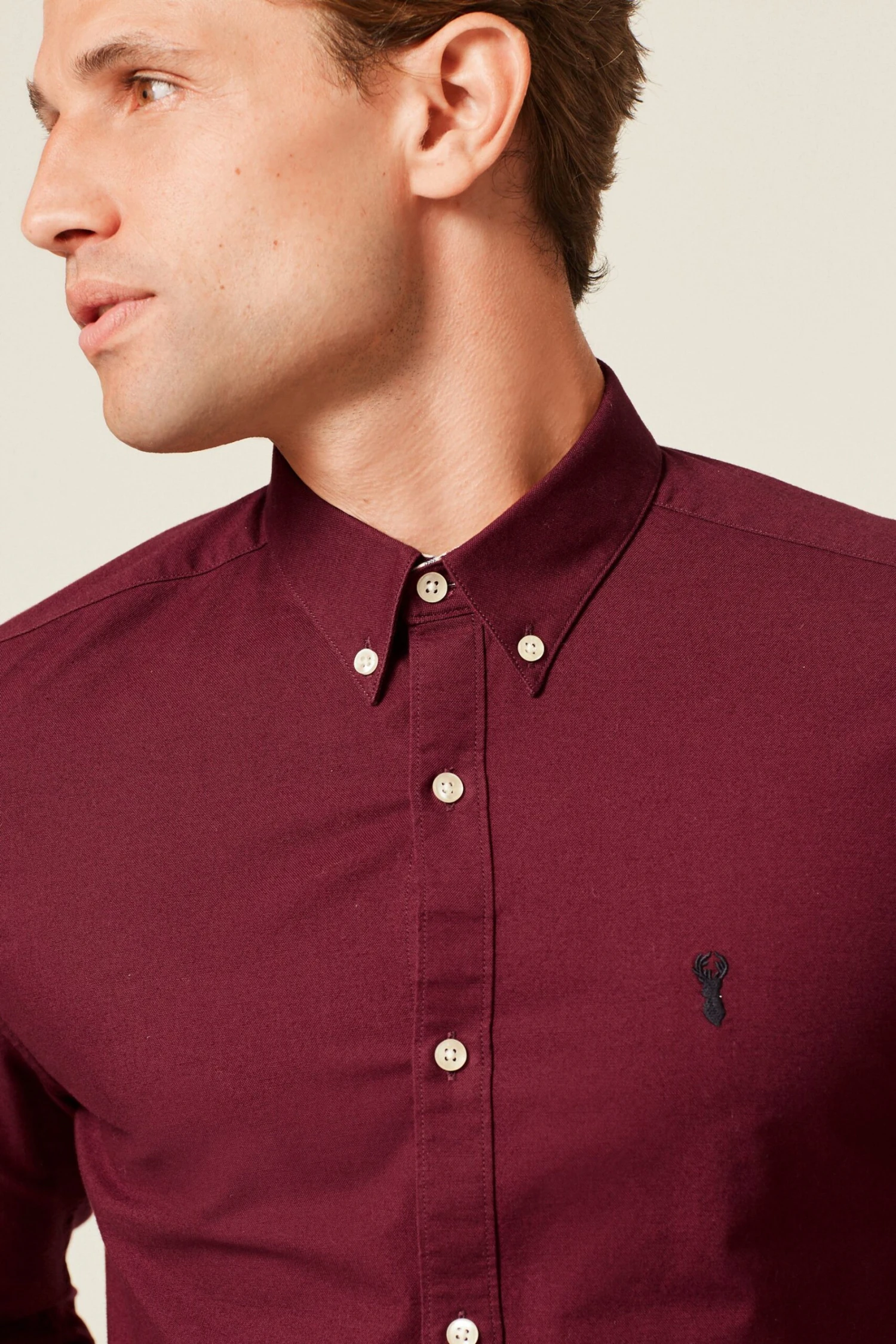 Next Long Sleeve Stretch Oxford Shirt 6 Next Long Sleeve Stretch Oxford Shirt - Image 4