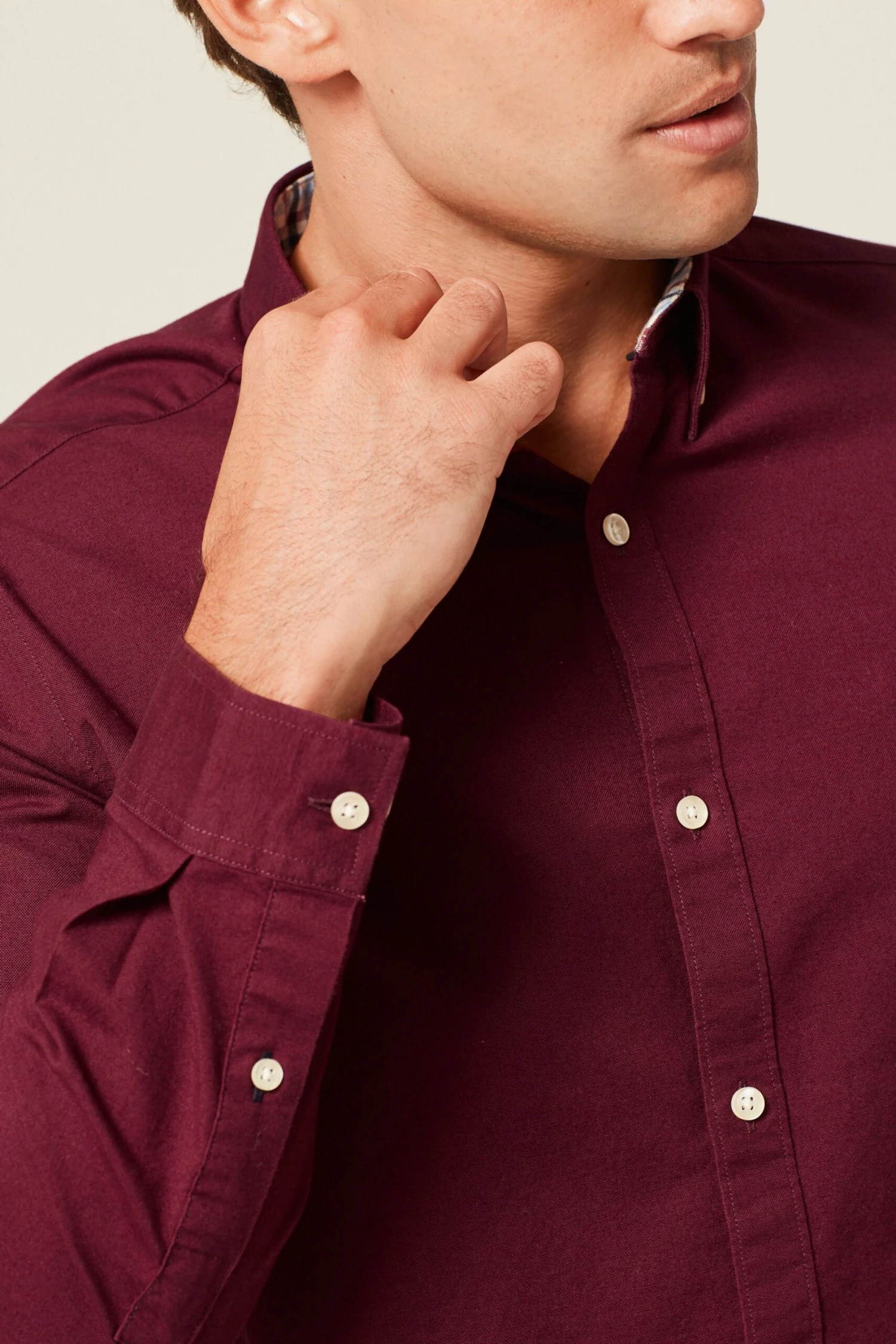 Next Long Sleeve Stretch Oxford Shirt 7 Next Long Sleeve Stretch Oxford Shirt - Image 5