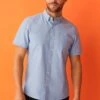 F&F Blue Oxford Short Sleeve Shirt -Cheap Drape Nova Store 304068s