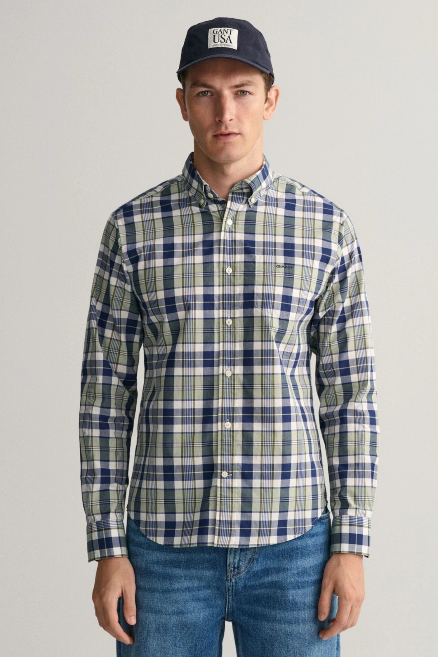 GANT Regular Fit Green Colorful Check Shirt 3 GANT Regular Fit Green Colorful Check Shirt