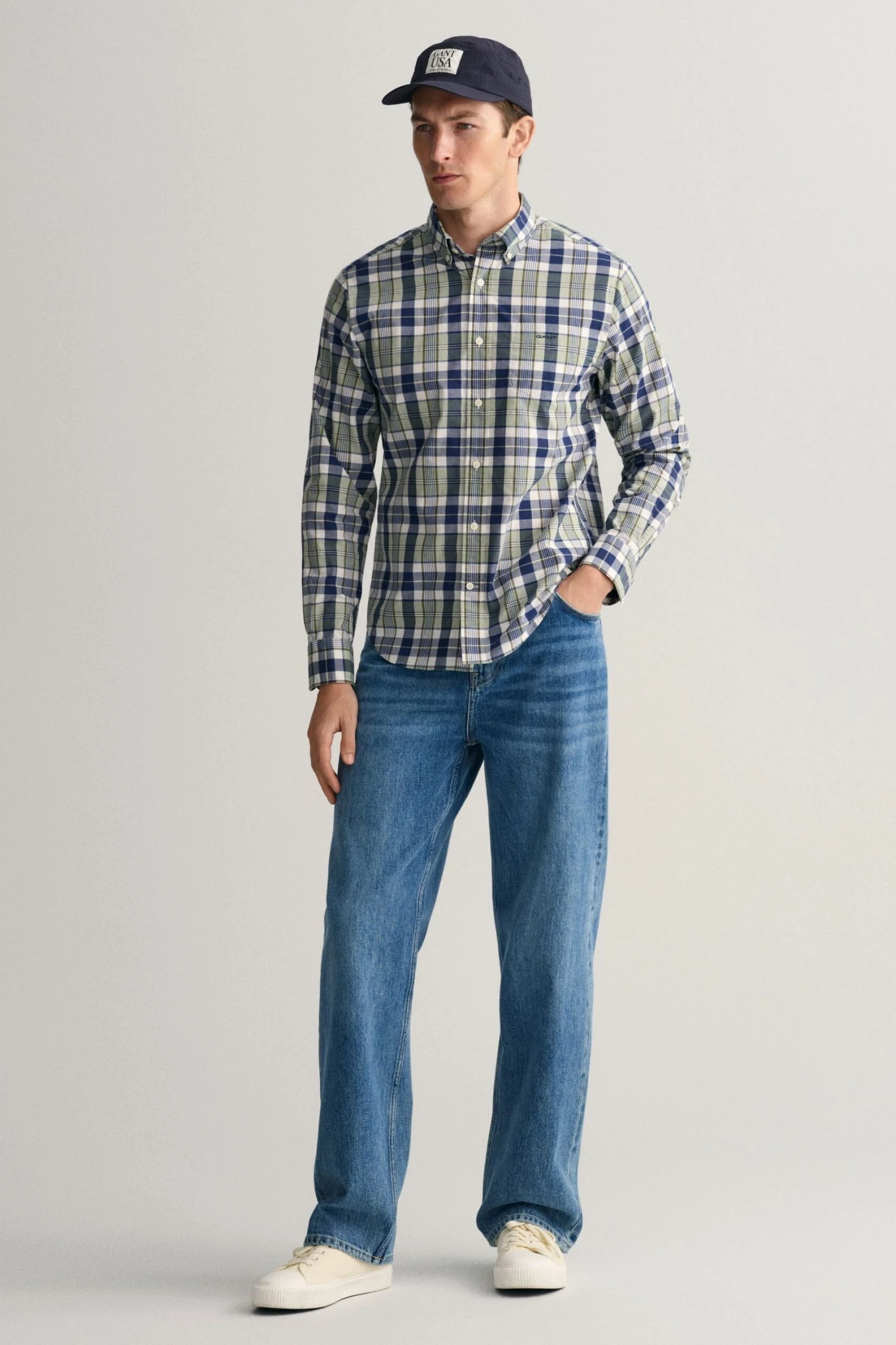 GANT Regular Fit Green Colorful Check Shirt 5 GANT Regular Fit Green Colorful Check Shirt - Image 3