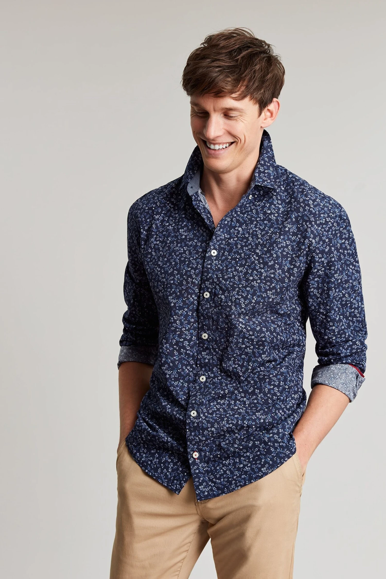 Joules Blue Invitation Long Sleeve Classic Fit Printed Shirt 3 Joules Blue Invitation Long Sleeve Classic Fit Printed Shirt