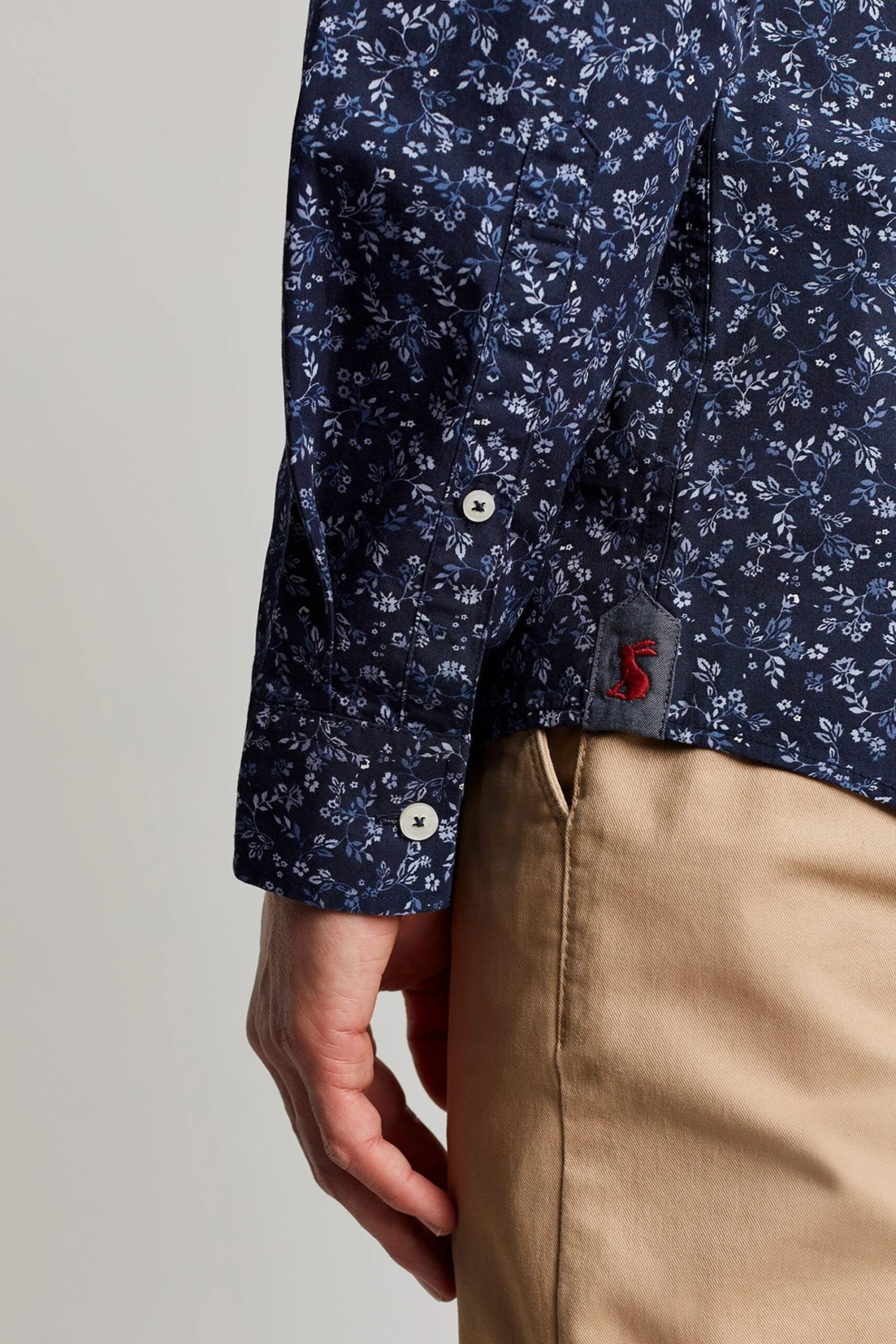 Joules Blue Invitation Long Sleeve Classic Fit Printed Shirt 4 Joules Blue Invitation Long Sleeve Classic Fit Printed Shirt - Image 2