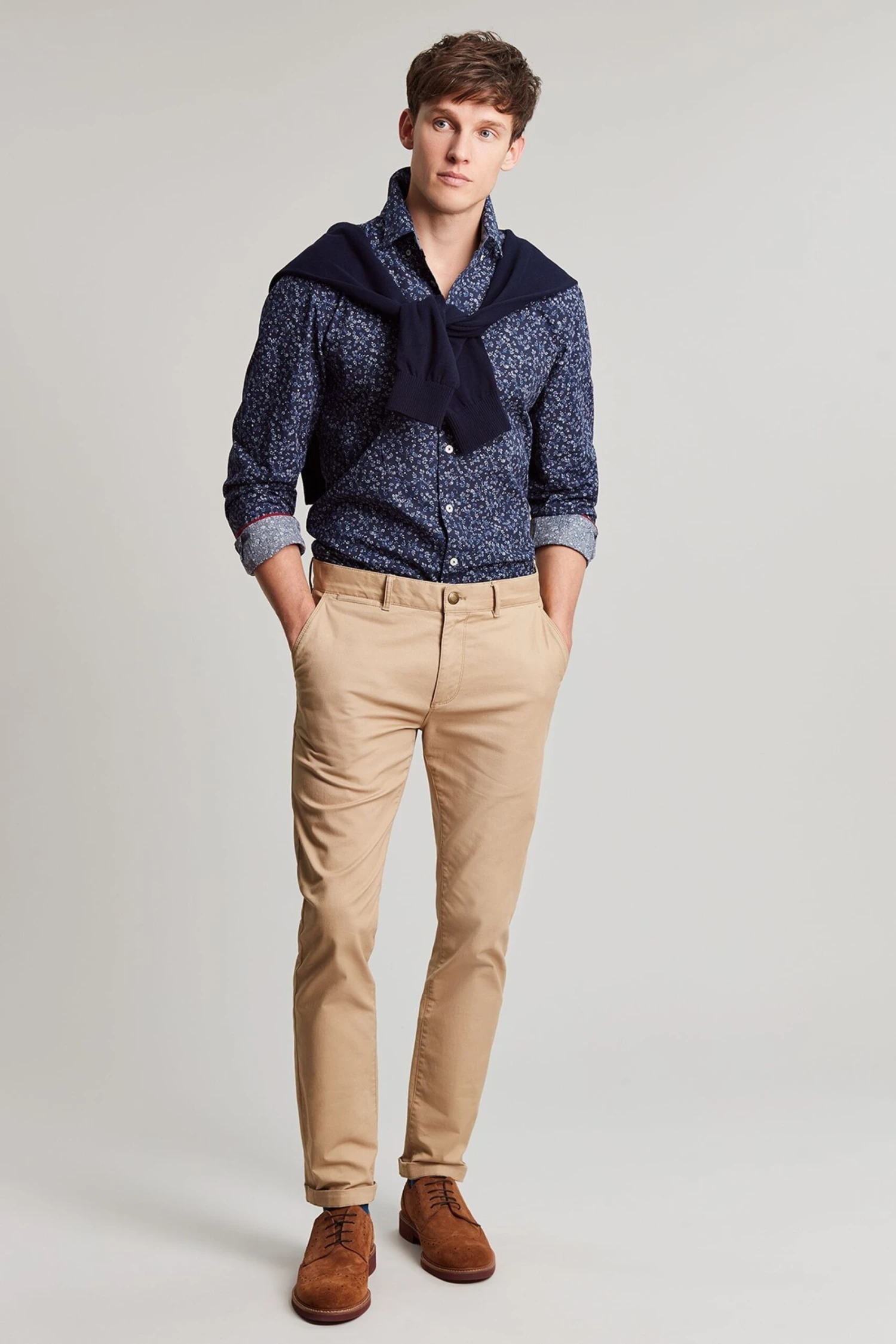 Joules Blue Invitation Long Sleeve Classic Fit Printed Shirt 6 Joules Blue Invitation Long Sleeve Classic Fit Printed Shirt - Image 4