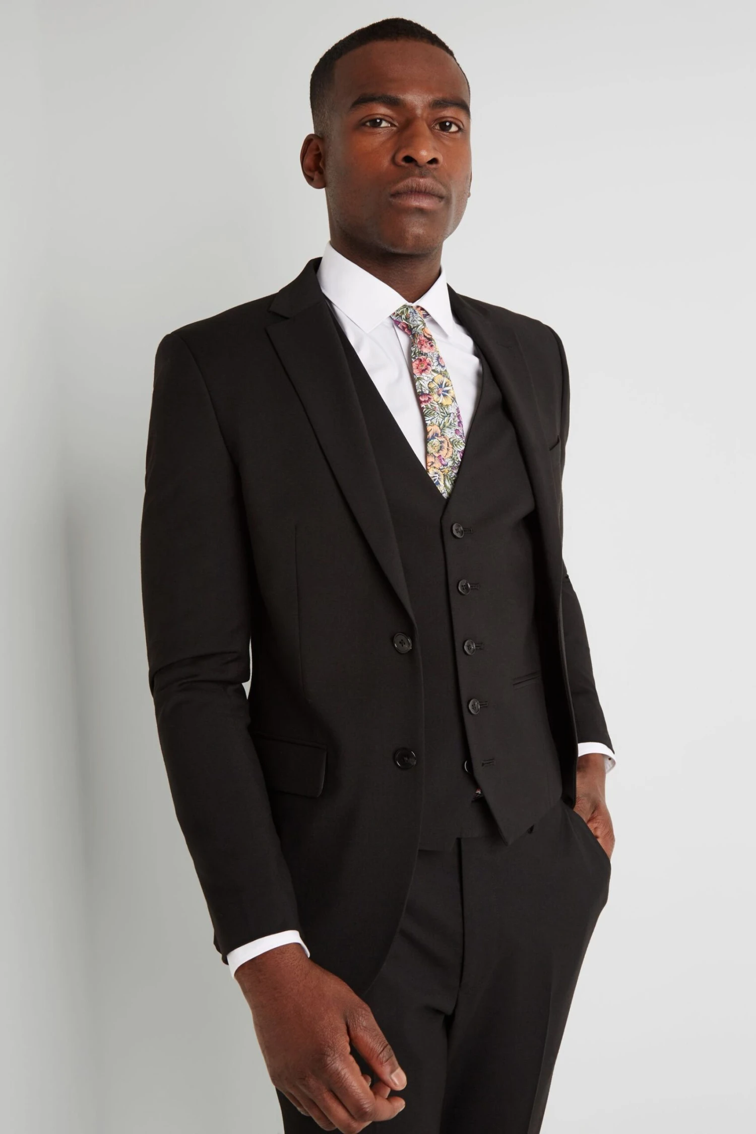 MOSS Skinny Fit Black Stretch Suit: Jacket 3 MOSS Skinny Fit Black Stretch Suit: Jacket
