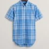 GANT Regular Fit Check Cotton Linen Short Sleeve Shirt 1 GANT Regular Fit Check Cotton Linen Short Sleeve Shirt -Cheap Drape Nova Store 619420s