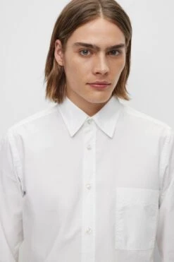 BOSS Regular Fit Shirt In Organic Cotton Poplin -Cheap Drape Nova Store 704404s5