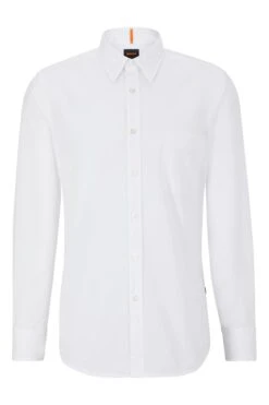 BOSS Regular Fit Shirt In Organic Cotton Poplin -Cheap Drape Nova Store 704404s6