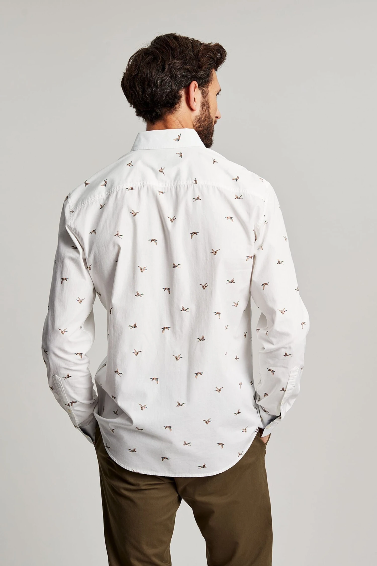 Joules Invitation Long Sleeve Classic Fit Printed White Shirt 4 Joules Invitation Long Sleeve Classic Fit Printed White Shirt - Image 2