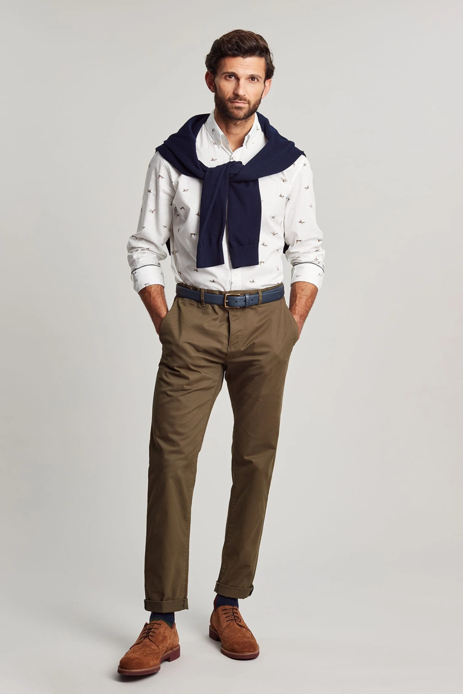 Joules Invitation Long Sleeve Classic Fit Printed White Shirt 5 Joules Invitation Long Sleeve Classic Fit Printed White Shirt - Image 3