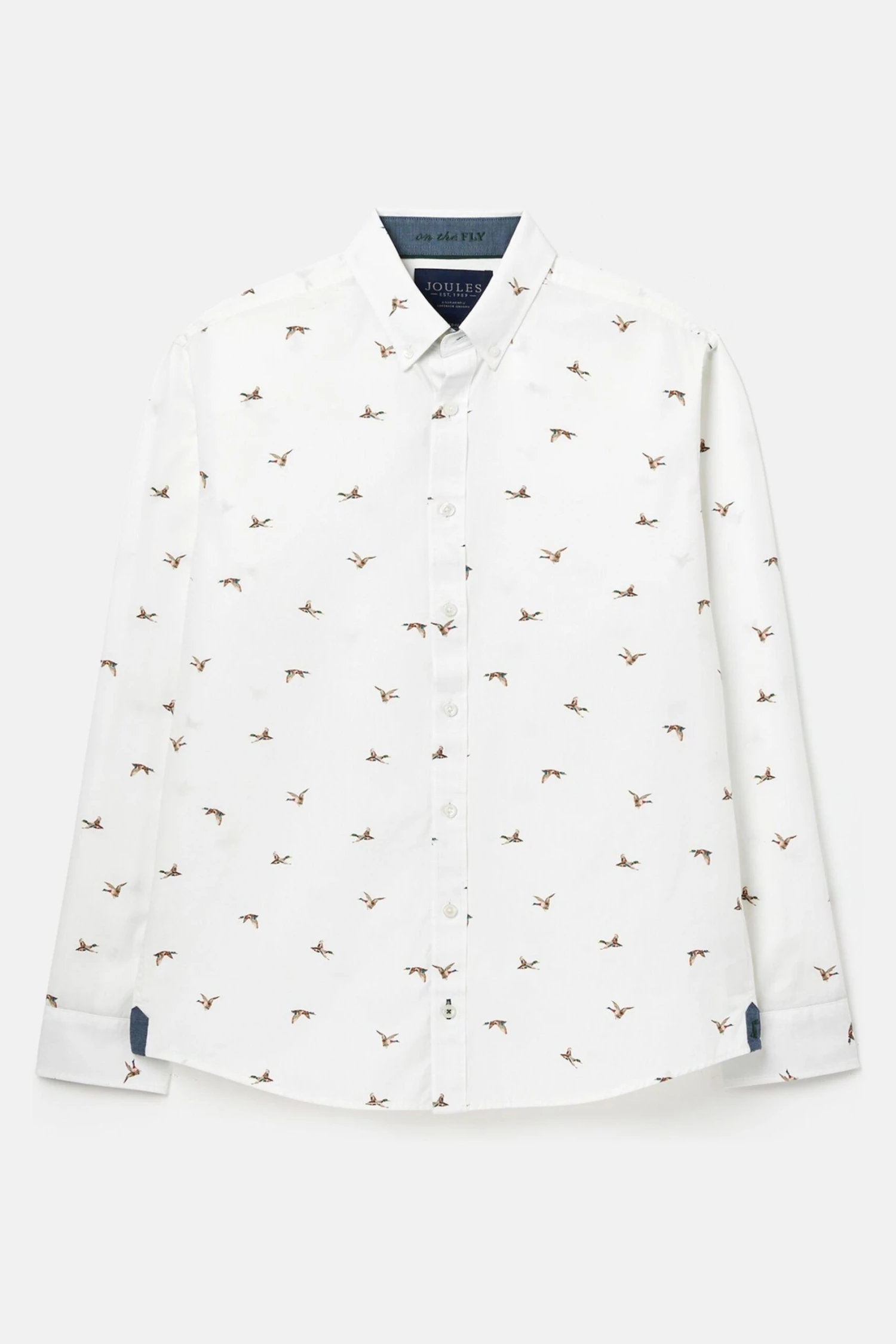 Joules Invitation Long Sleeve Classic Fit Printed White Shirt 9 Joules Invitation Long Sleeve Classic Fit Printed White Shirt - Image 7