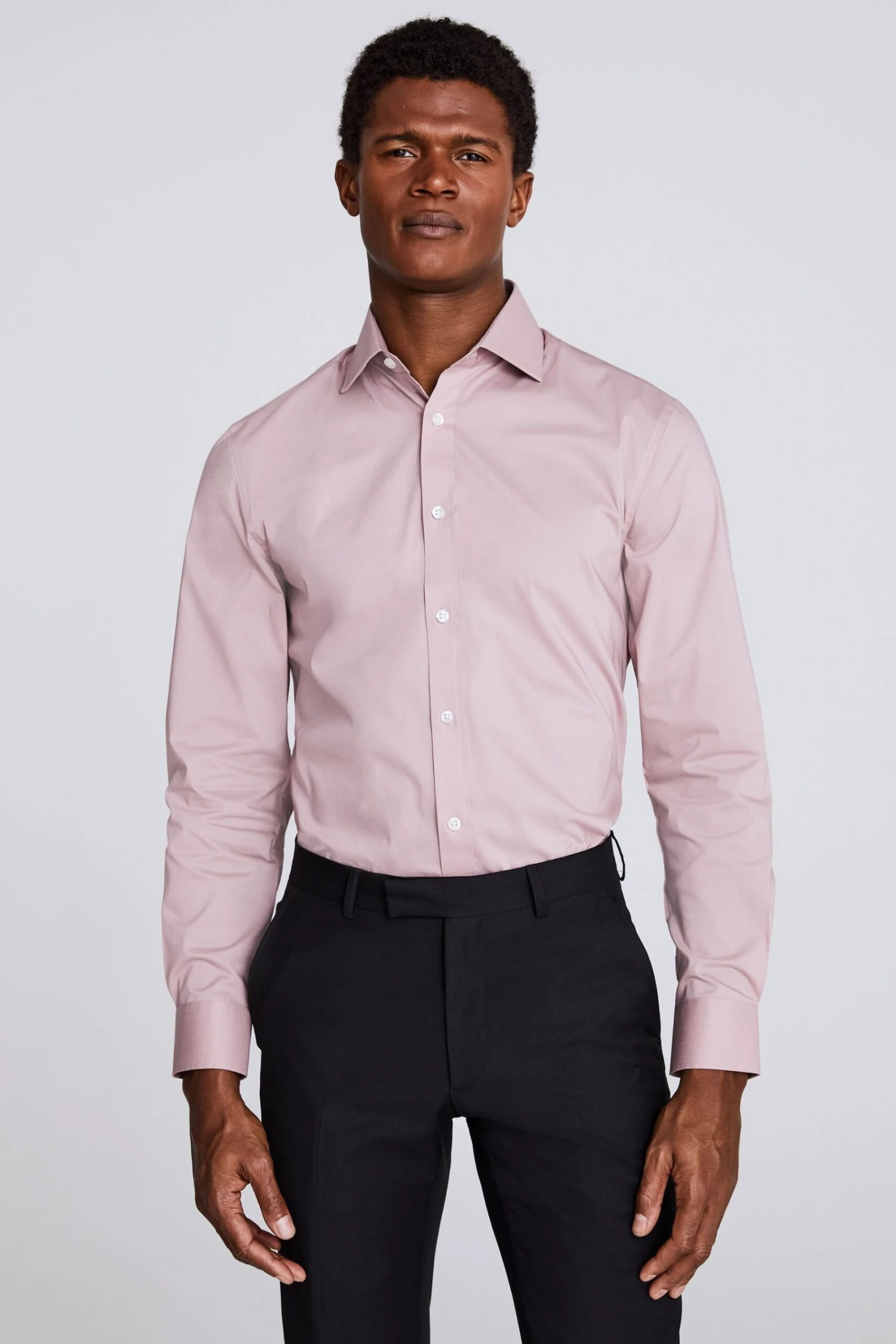MOSS Pink Tailored-Fit Dusky Stretch Shirt 3 MOSS Pink Tailored-Fit Dusky Stretch Shirt