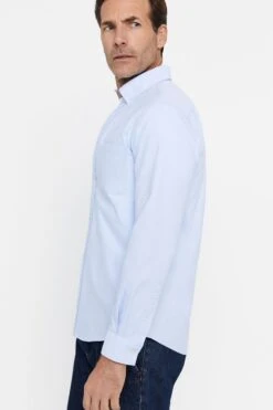 Cortefiel Blue Plain Oxford Shirt -Cheap Drape Nova Store 995052s3