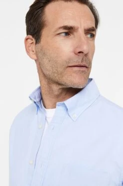 Cortefiel Blue Plain Oxford Shirt -Cheap Drape Nova Store 995052s4
