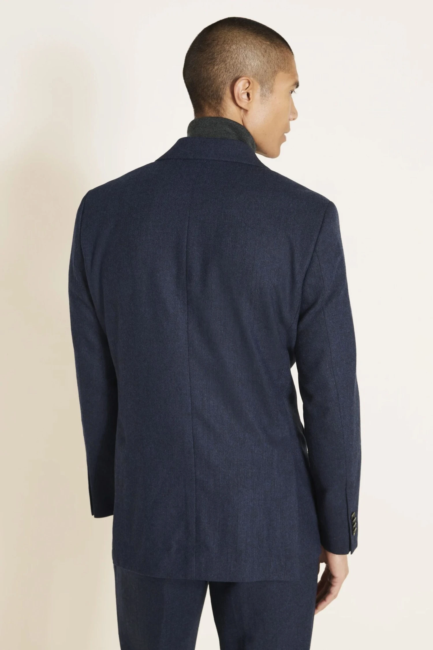 MOSS Tailored Fit Ink Herringbone Suit: Jacket 4 MOSS Tailored Fit Ink Herringbone Suit: Jacket - Image 2