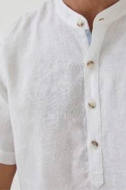 FatFace White Pop Over Linen Shirt -Cheap Drape Nova Store A81991s3