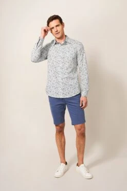 White Stuff Slim Fit Cream Peacock Printed Shirt -Cheap Drape Nova Store A90851s3