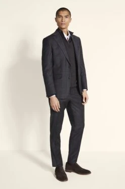 MOSS Tailored Fit Grey Wool Check Suit: Jacket -Cheap Drape Nova Store A98 886s4