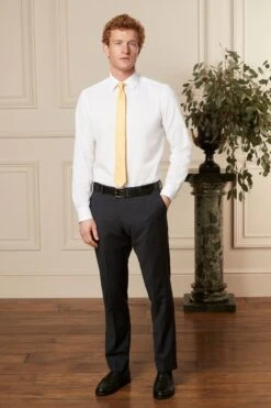 Next White/Yellow Floral Pocket Square Regular Fit Single Cuff Shirt And Tie Pack -Cheap Drape Nova Store C02435s4