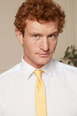 Next White/Yellow Floral Pocket Square Regular Fit Single Cuff Shirt And Tie Pack -Cheap Drape Nova Store C02435s6