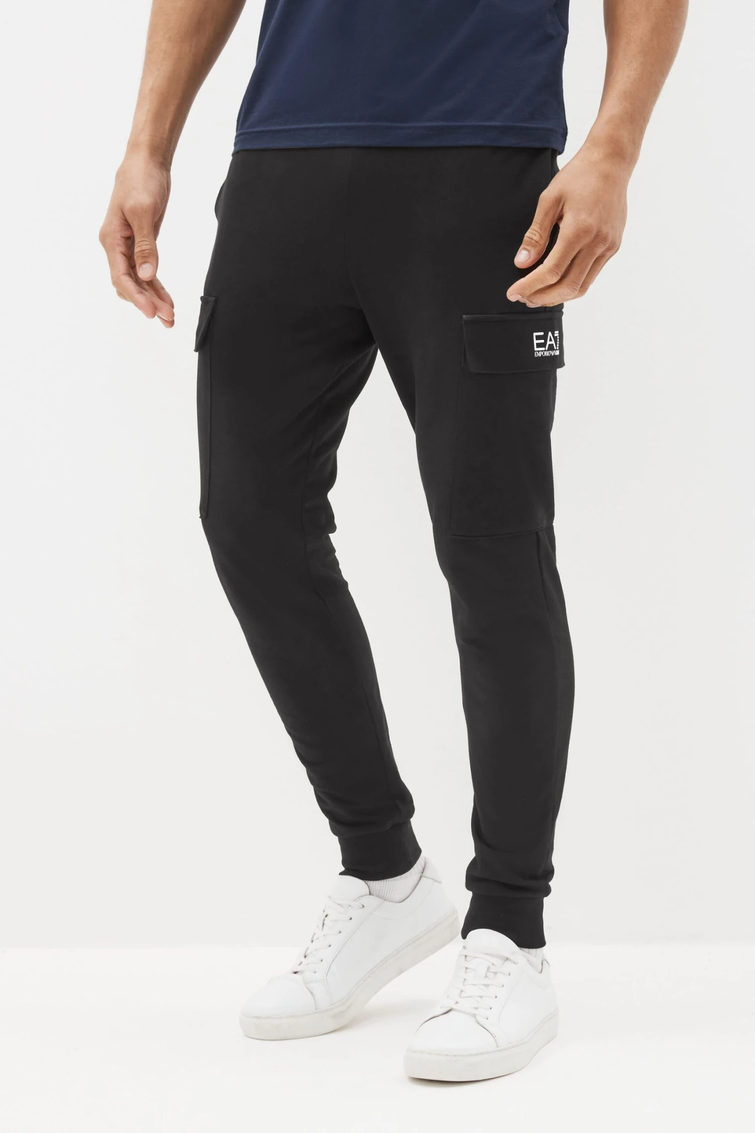 Emporio Armani EA7 Core ID Black Cargo Joggers 3 Emporio Armani EA7 Core ID Black Cargo Joggers