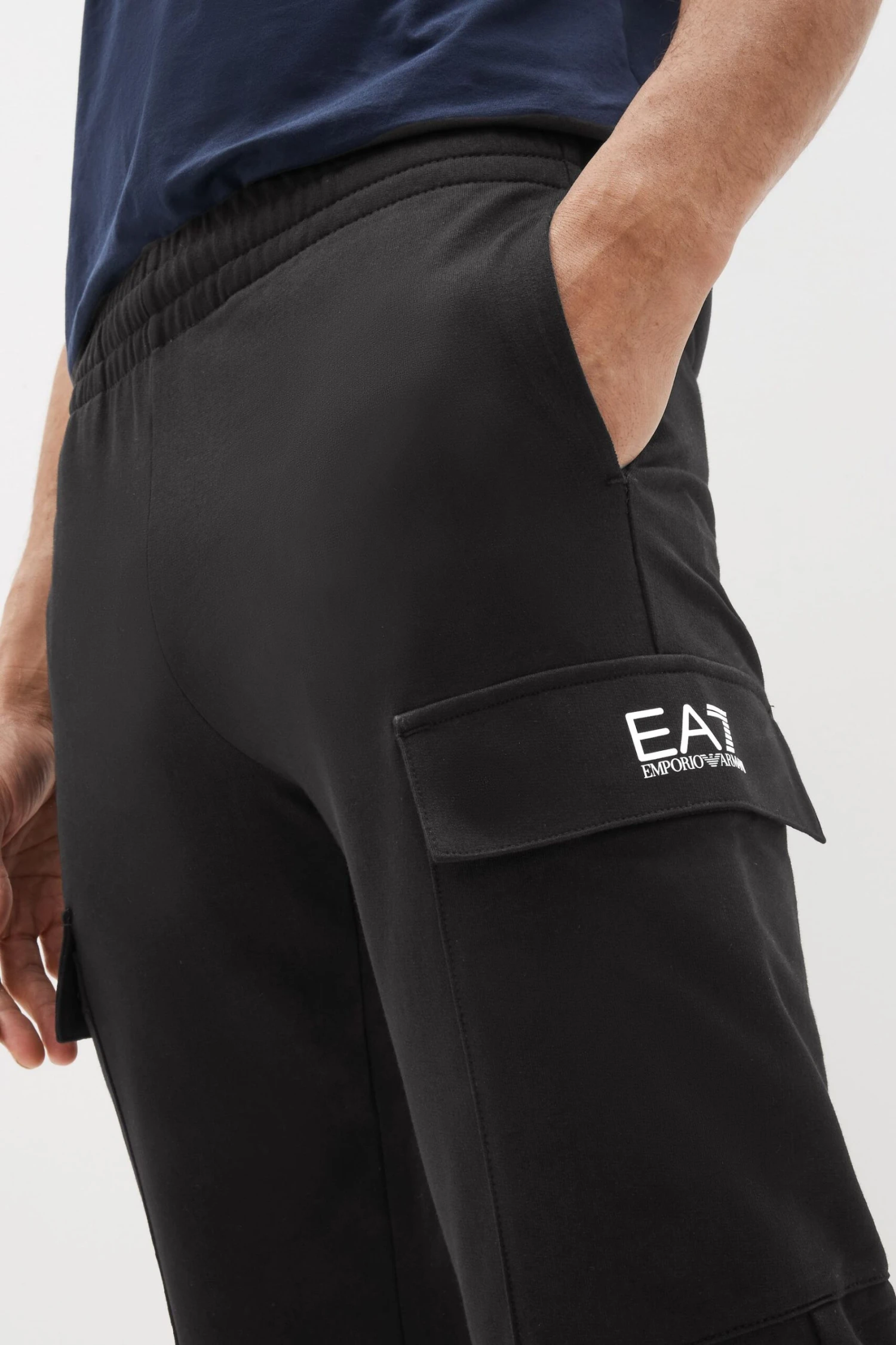 Emporio Armani EA7 Core ID Black Cargo Joggers 5 Emporio Armani EA7 Core ID Black Cargo Joggers - Image 3