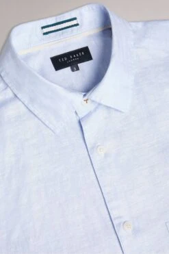 Ted Baker Blue Kingwel Long Sleeve Linen Shirt -Cheap Drape Nova Store C23999s5