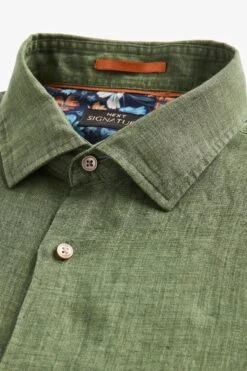 Next Signature Délavé 100% Linen Trimmed Shirt -Cheap Drape Nova Store C29 539s8