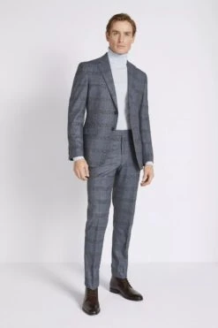 MOSS X Barberis Tailored Fit Blue Check Suit: Jacket -Cheap Drape Nova Store C29 856s3