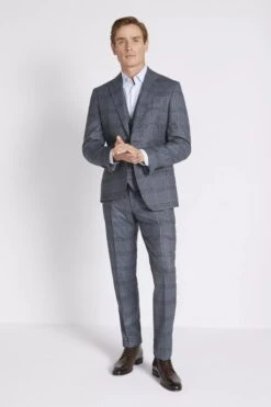 MOSS X Barberis Tailored Fit Blue Check Suit: Jacket -Cheap Drape Nova Store C29 856s4