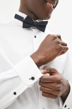 Next White Textured Regular Fit Double Cuff Dress Shirt -Cheap Drape Nova Store C36484s5