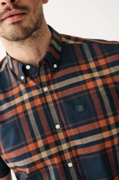 Next Stretch Oxford Check Short Sleeve Shirt -Cheap Drape Nova Store C47 912s5