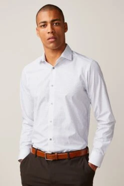 Next Green Print/White Stripe Trimmed Shirts 2 Pack