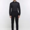 River Island Slim Black Shirt -Cheap Drape Nova Store C55570s
