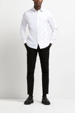 River Island Slim White Long Sleeves Egyptian Shirt -Cheap Drape Nova Store C60272s3