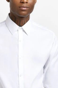 River Island Slim White Long Sleeves Egyptian Shirt -Cheap Drape Nova Store C60272s4