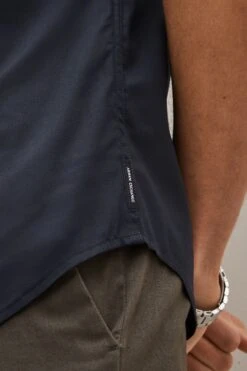 Armani Exchange Navy Stretch Short Sleeve Shirt -Cheap Drape Nova Store C63263s4