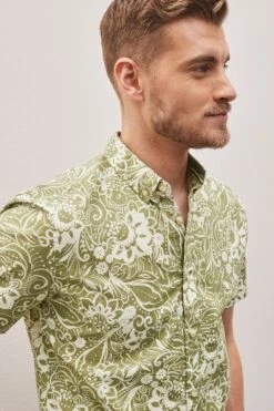 Next Hawaiian Printed Cuban Collar Short Sleeve Shirt 12 Next Hawaiian Printed Cuban Collar Short Sleeve Shirt -Cheap Drape Nova Store C65 565s4