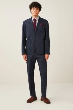 Next Navy Blue Relaxed Fit Cotton Rich Suit: Jacket 13 Next Navy Blue Relaxed Fit Cotton Rich Suit: Jacket -Cheap Drape Nova Store C66 132s2