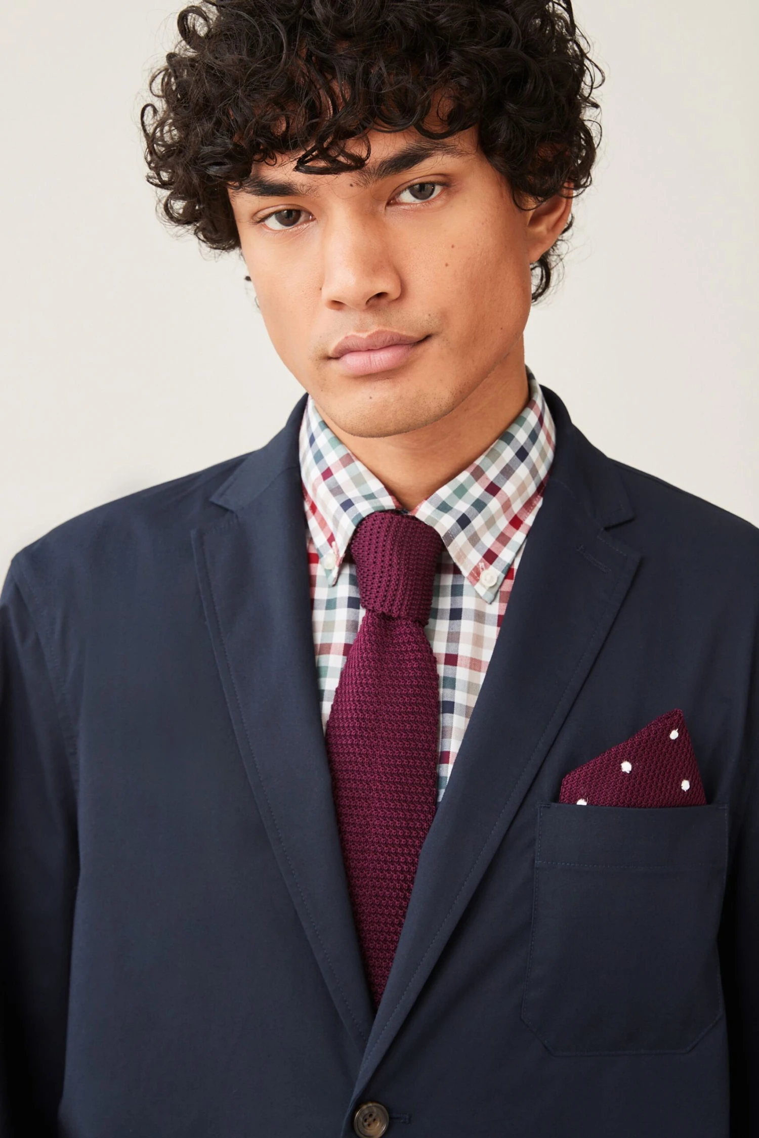 Next Navy Blue Relaxed Fit Cotton Rich Suit: Jacket 5 Next Navy Blue Relaxed Fit Cotton Rich Suit: Jacket - Image 3