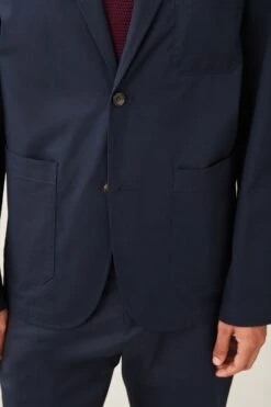 Next Navy Blue Relaxed Fit Cotton Rich Suit: Jacket 17 Next Navy Blue Relaxed Fit Cotton Rich Suit: Jacket -Cheap Drape Nova Store C66 132s6