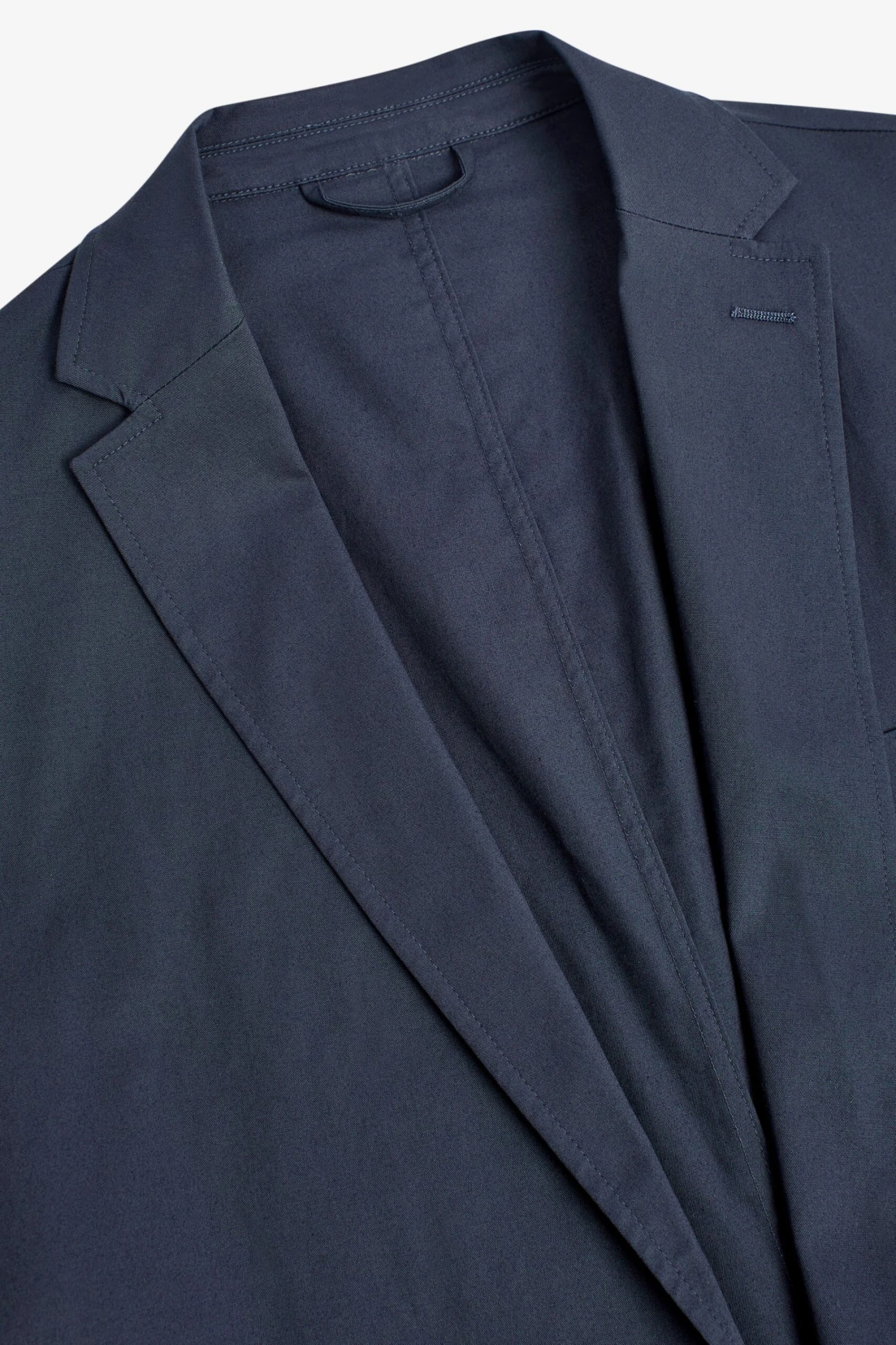 Next Navy Blue Relaxed Fit Cotton Rich Suit: Jacket 10 Next Navy Blue Relaxed Fit Cotton Rich Suit: Jacket - Image 8